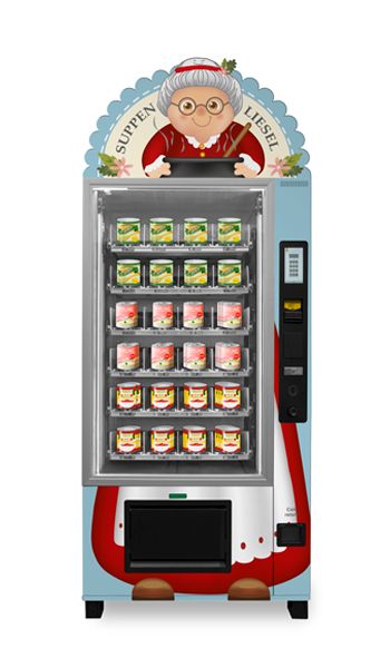 Suppenautomat mit Werbefläche