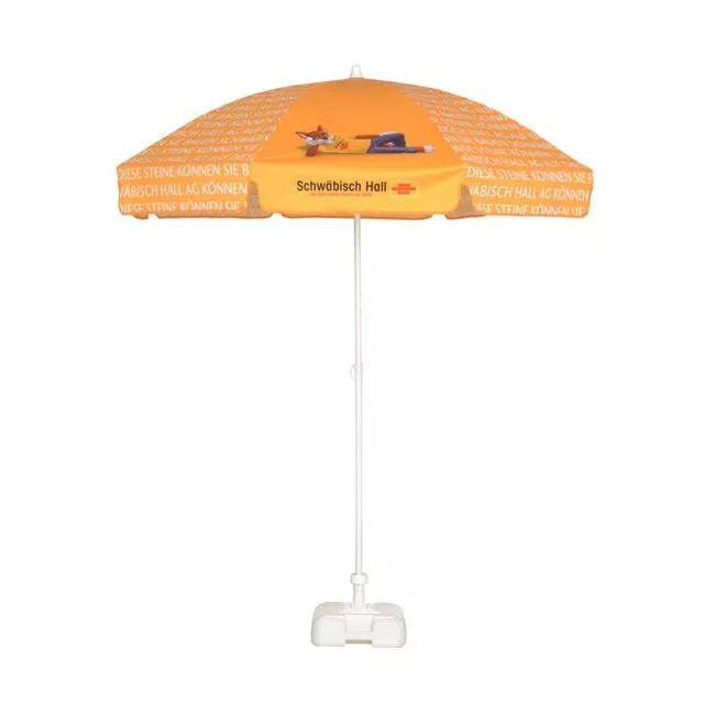 Logo Sonnenschirm mit Schirmständer
