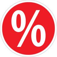 Sticker „%”-teken, rond