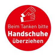 Tankstellen Aufkleber „Bitte Handschuhe überziehen“