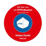 Outdoor vloersticker „FFP2-Maske tragen“