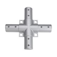 Conector en cruz para sistema de montaje de marco publicitario por inserción «Kreuzstück-Kunststoff», de aluminio