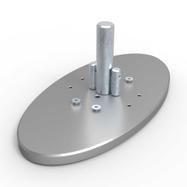 Standvoet ovaal voor aluminium-bannerboordprofiel „Quattro”