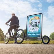 Rimorchio pubblicitario per biciclette 