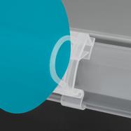Clipe para destaque de prateleira indicado para porta etiquetas de 39 mm