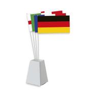 Kartonnen vaas met 24 vlaggetjes van alle EK deelnemers