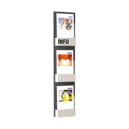 3 Section Wall Mounted Leaflet Holder 