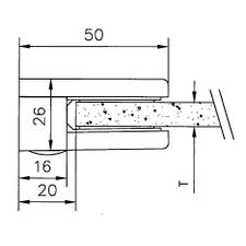 Glashalter flach  Glasplattenverbinder