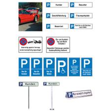 Parkeringsplads- og standsningsforbudsskilte i plast