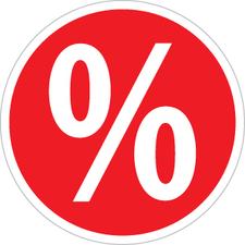 Sticker „%”-teken, rond
