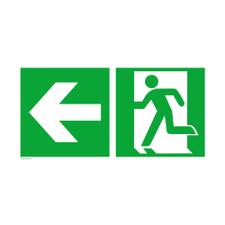 Emergency exit left with directional arrow left
