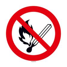 Prohibido generar llamas abiertas, encender fuego y fumar