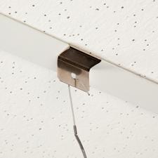 Clip per soffitto in metallo, gancio a 90° rispetto al profilo del soffitto