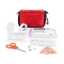 First Aid Kit in a Red Bag with Belt Loop