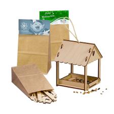 Puzzle 3D “Huzzle”, conjunto casinha para pássaros em saco de papel