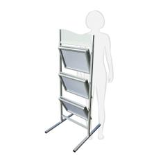 Swinging Poster Stand "Trio", silver