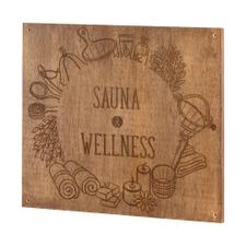 Holzschild Madera „Sauna & Wellness“