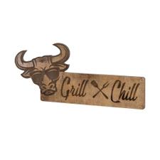 Wooden Sign Madera "Grill & Chill"