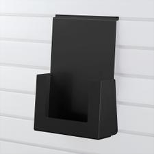 Portavolantini  FlexiSlot® in acciaio, a parete inclinata, nero