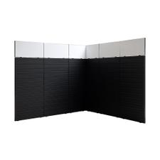 „Style-Black” FlexiSlot® kiállítási stand 2.850 x 2.800 mm sarokelem