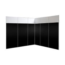 Stand d'angle d'exposition FlexiSlot "Style-Black" 2.850 x 2.800 mm