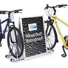 Soporte para aparcar bicicletas con marco de aluminio, con 2 plazas de aparcamiento