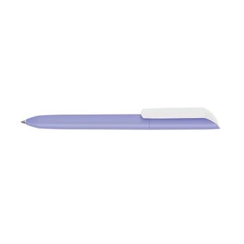 Drehkugelschreiber „Vane” mit gummiertem Gehäuse und weißem Clip