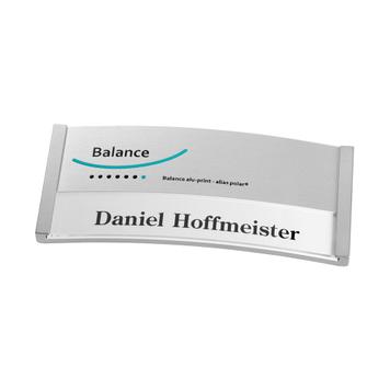 Namensschild „Balance Alu-Print” inkl. Drucknebenkosten