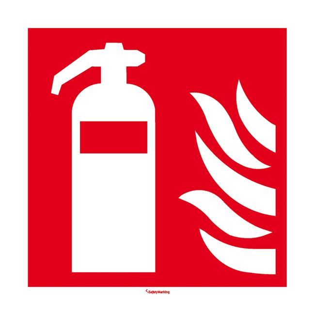 Brandschutz-Schild: Feuerlöscher, rot