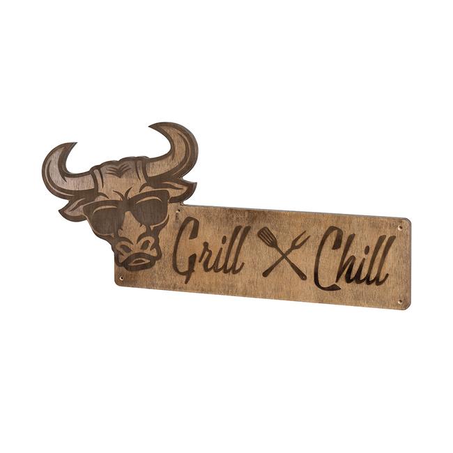 Holzschild „Grill & Chill“