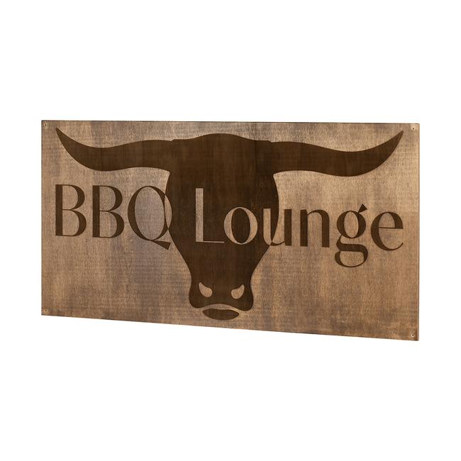 Holzschild „BBQ Lounge“
