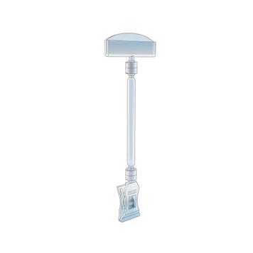 10 Stück Maxi-Klammer mit Schildhalter und Verlängerung 150 mm Hoch,  transparent/Preisschildhalter/Rohrklammer/Klemme : : Bürobedarf &  Schreibwaren