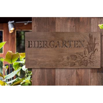 Holzschild Madera „Biergarten“